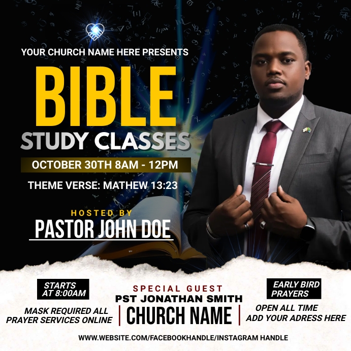 bible study classes Template | PosterMyWall