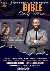 bible study classes A6 template