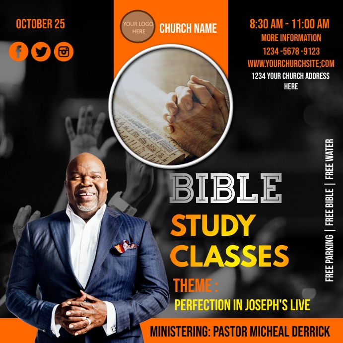 bible study classes Template | PosterMyWall