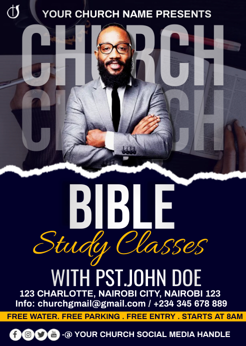 bible study classes Template | PosterMyWall