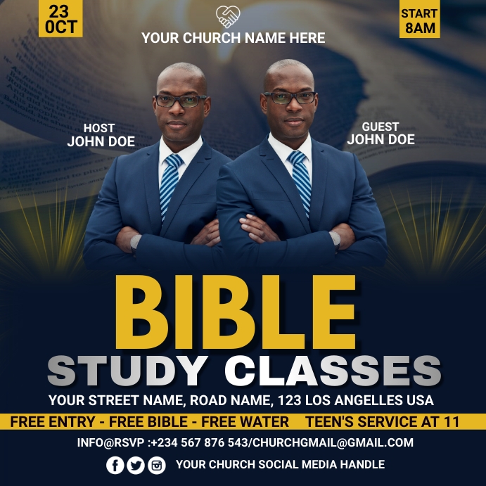 bible study classes Template | PosterMyWall