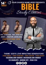 bible study classes A6 template