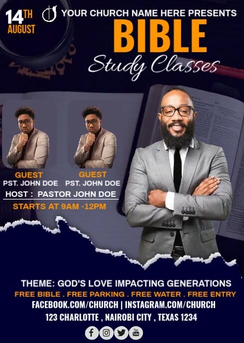 bible study classes Template | PosterMyWall