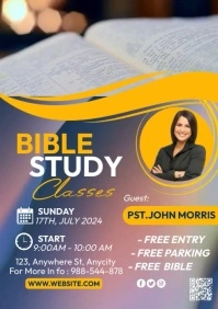 bible study classes A4 template