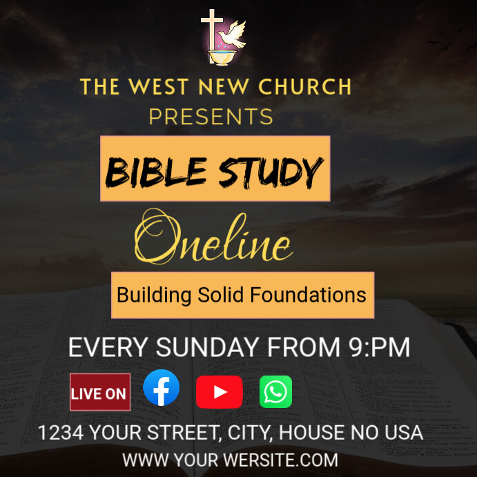 BIBLE STUDY Instagram na Post template