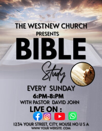 Abu-abu Bible Study Event Pamflet Template