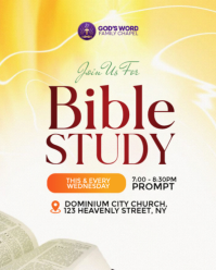 White Bible Study Invitation Instagram Portrait Template