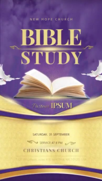 紫色 Bible Study Event Display digitale Template