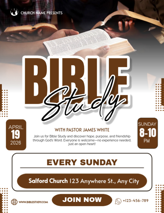 Bible study event flyer Template | PosterMyWall