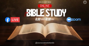 Black Online Bible Study Facebook Shared Image Template
