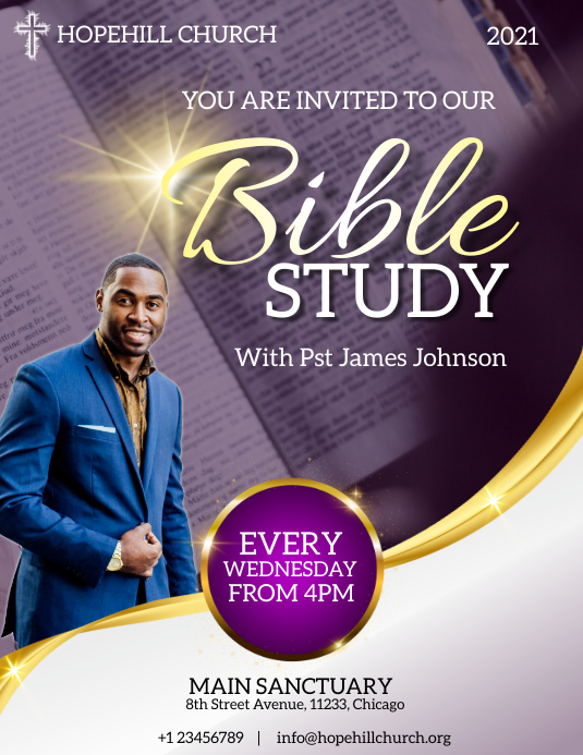 Copy of bible study flyer PosterMyWall