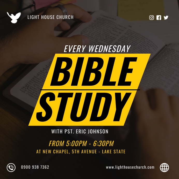 Bible Study Flyer Template PosterMyWall