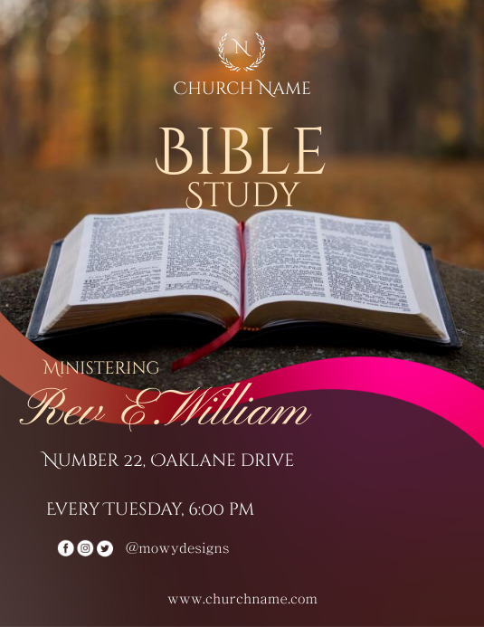 Bible Study Flyer Template PosterMyWall