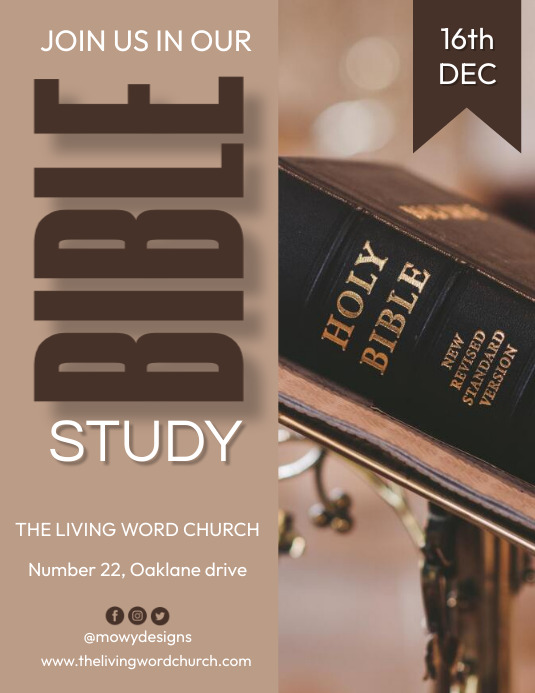 Bible Study Flyer Template PosterMyWall
