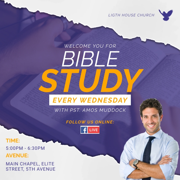 Bible study flyer Template | PosterMyWall Bible study flyer Template | PosterMyWall