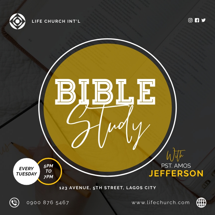 Bible Study Flyer Template PosterMyWall