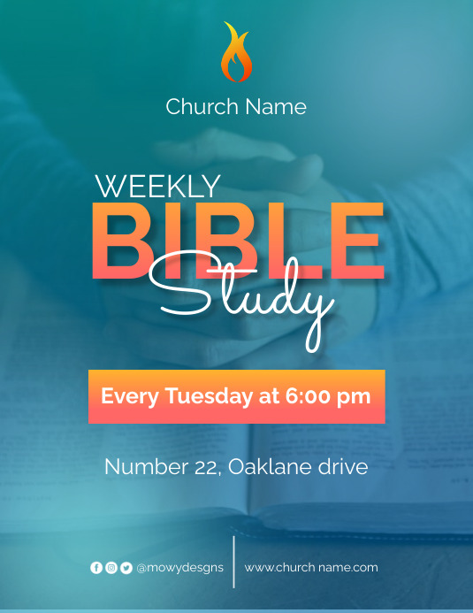 Bible Study Flyer Template | PosterMyWall Bible Study Flyer Template | PosterMyWall