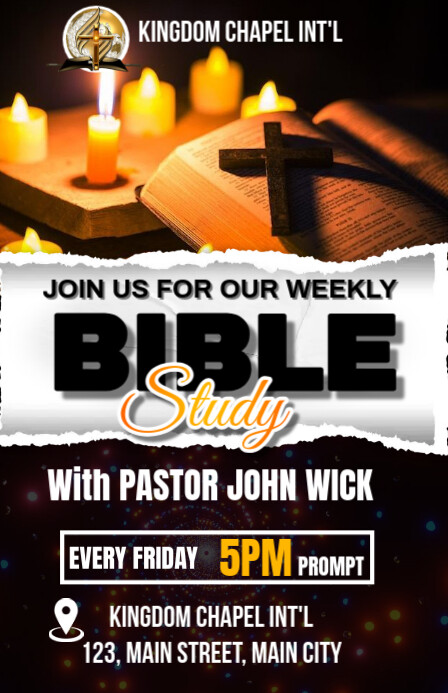 bible study flyer Halfbladsy Breed template