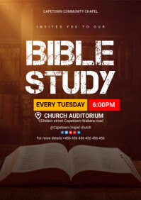 Bible study flyer design template A4