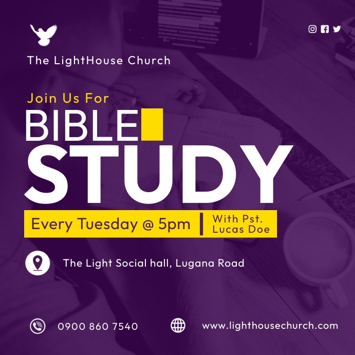 Bible Study Flyer Template PosterMyWall