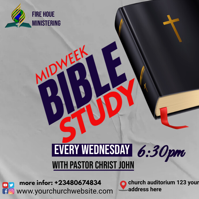 Bible Study Flyer Template PosterMyWall