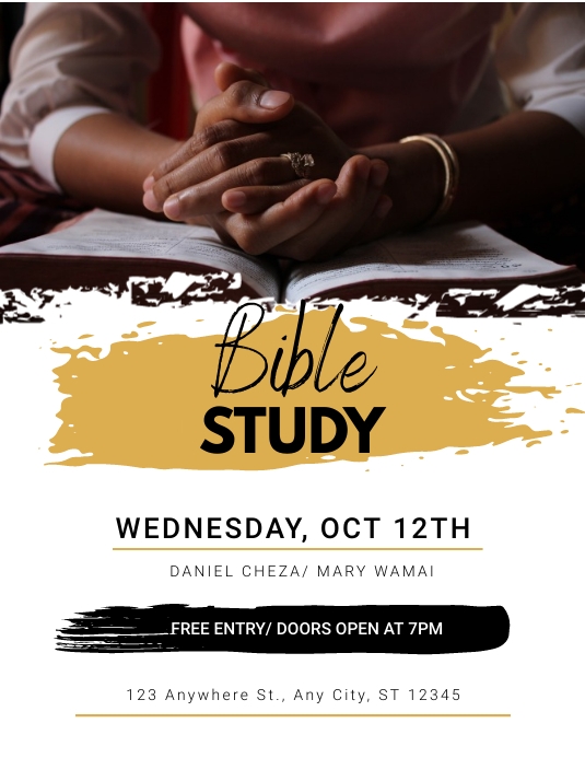 Bible Study Flyer Template PosterMyWall