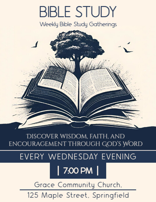Bible Study Flyer Template PosterMyWall