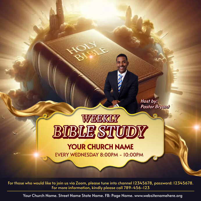 Bible Study Invitation Flyer Publicación de Instagram template