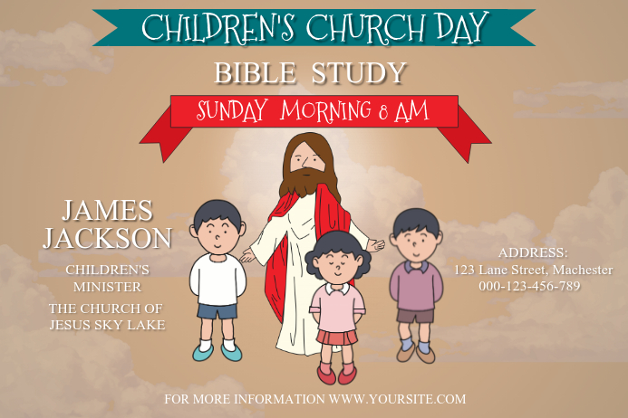 Bible Study Landscape Poster Cartaz template