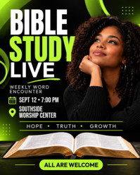 Black Bible Study Event Instagram Portrait Template