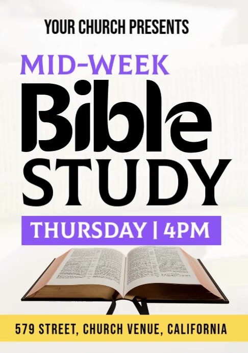 Plantilla de Bible Study Mid-week | PosterMyWall