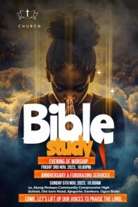 Brown Bible Study Event Poster Template