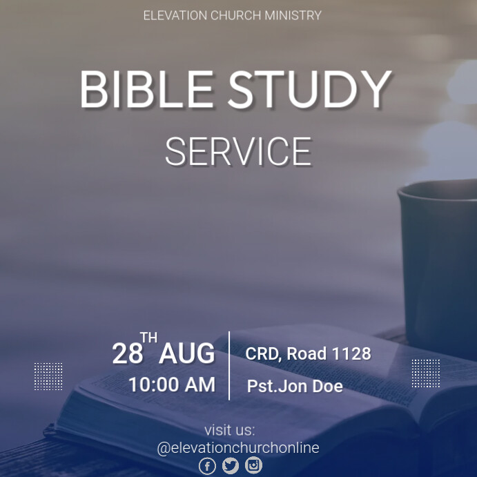 BIBLE STUDY SERVICE (7) Template | PosterMyWall