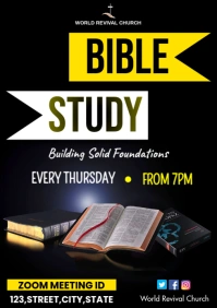 Bible study service A3 template