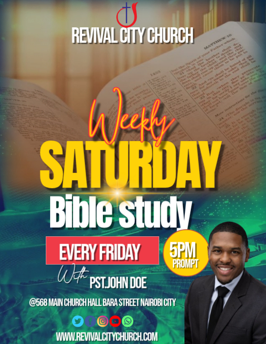 Bible Study Service Flyers Template | PosterMyWall