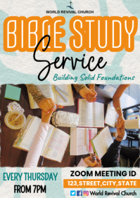 Bible Study Service Flyer A3 template