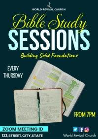 Bible Study Service Flyer A3 template