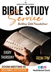Bible Study service flyer A3 template