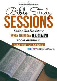 Bible study service flyer A3 template