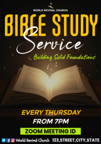 Bible Study Service Flyer A3 template