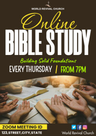 Bible study service flyer A3 template