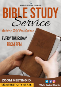 Bible study service flyer A3 template