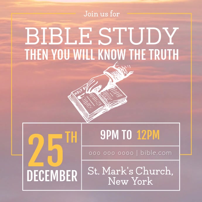 Bible Study Sessions Church Ad Instagram Video Template Postermywall