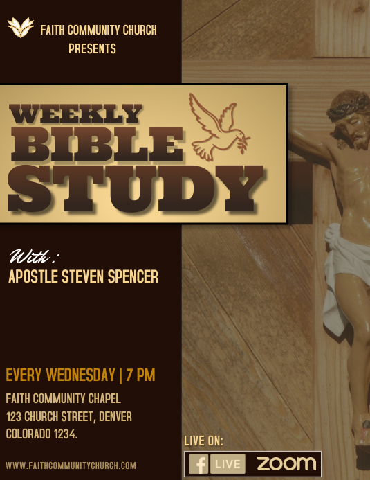 BIBLE STUDY WEEKS Template | PosterMyWall