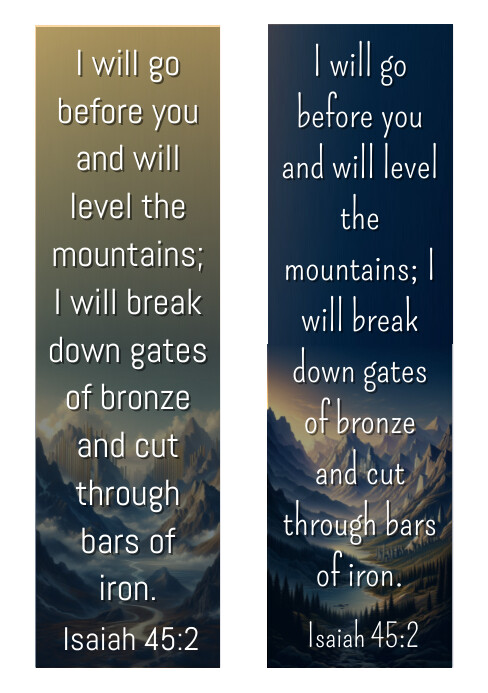 Bible Verse Book Mark Isaiah 45:2 I will go Template | PosterMyWall