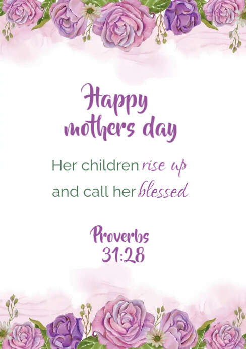 Bible verse for mother's day proverb 31:26 A5 template