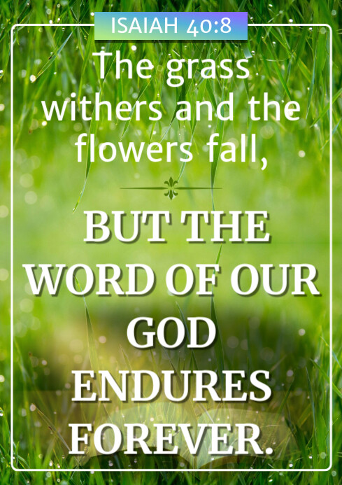 Isaiah Scripture Template Plantilla de Bible Verse Isaiah 40:8 | PosterMyWall
