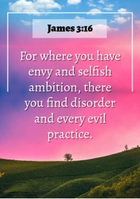 Bible Verse James 3:16 A3 template