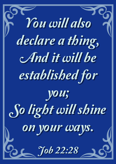 BIBLE VERSE JOB 22:28 YOU WILL ALSO DECLARE A4 template