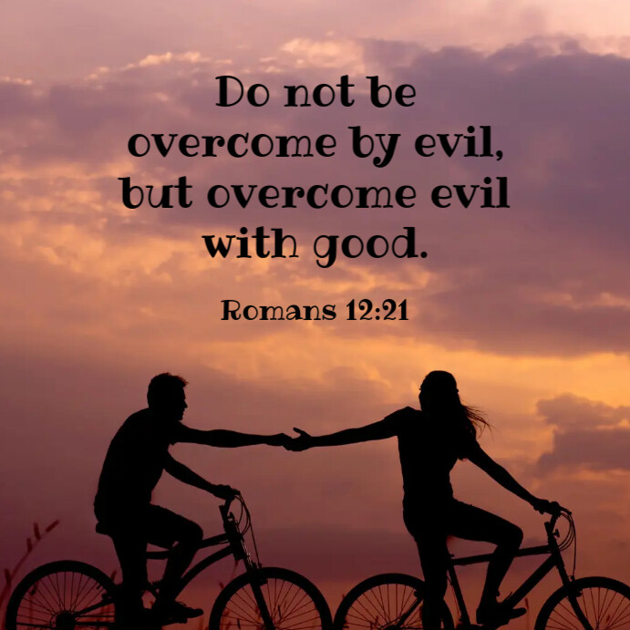 Bible Verse Romans 12:21 Instagram Post template